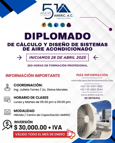 Diplomado de Cálculo y Diseño de Sistemas de Aire Acondicionado