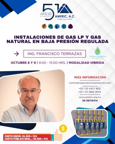 Instalaciones de gas L.P. y gas natural en baja presión regulada